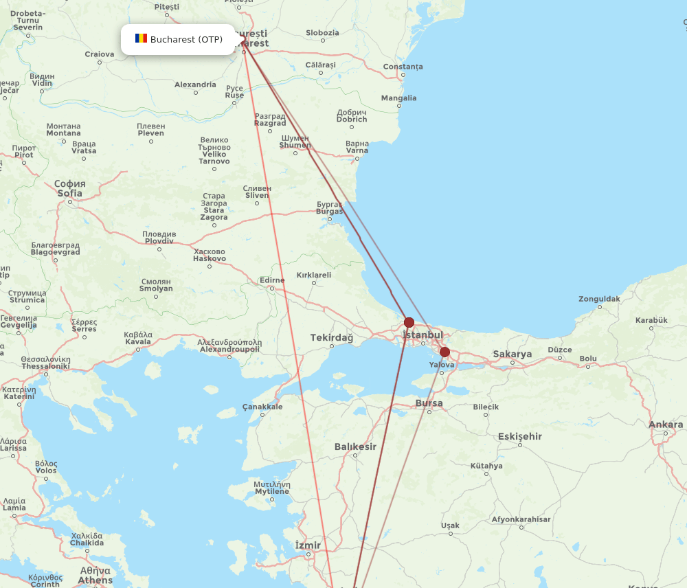 BJV-OTP flight routes