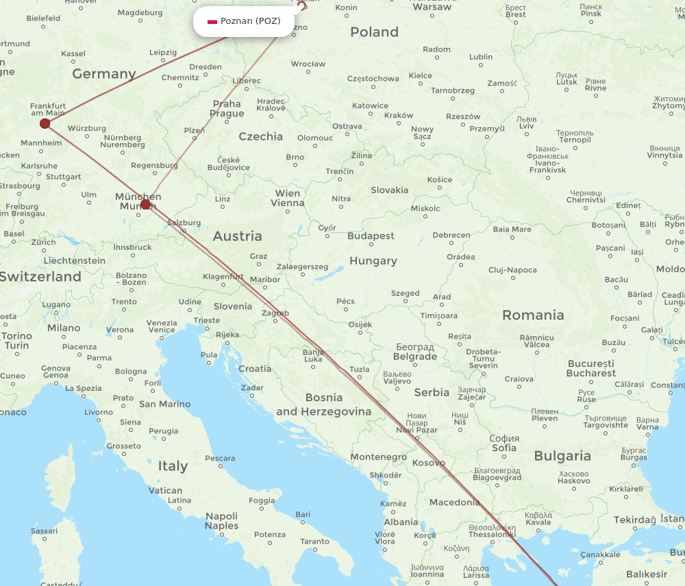 BJV-POZ flight routes