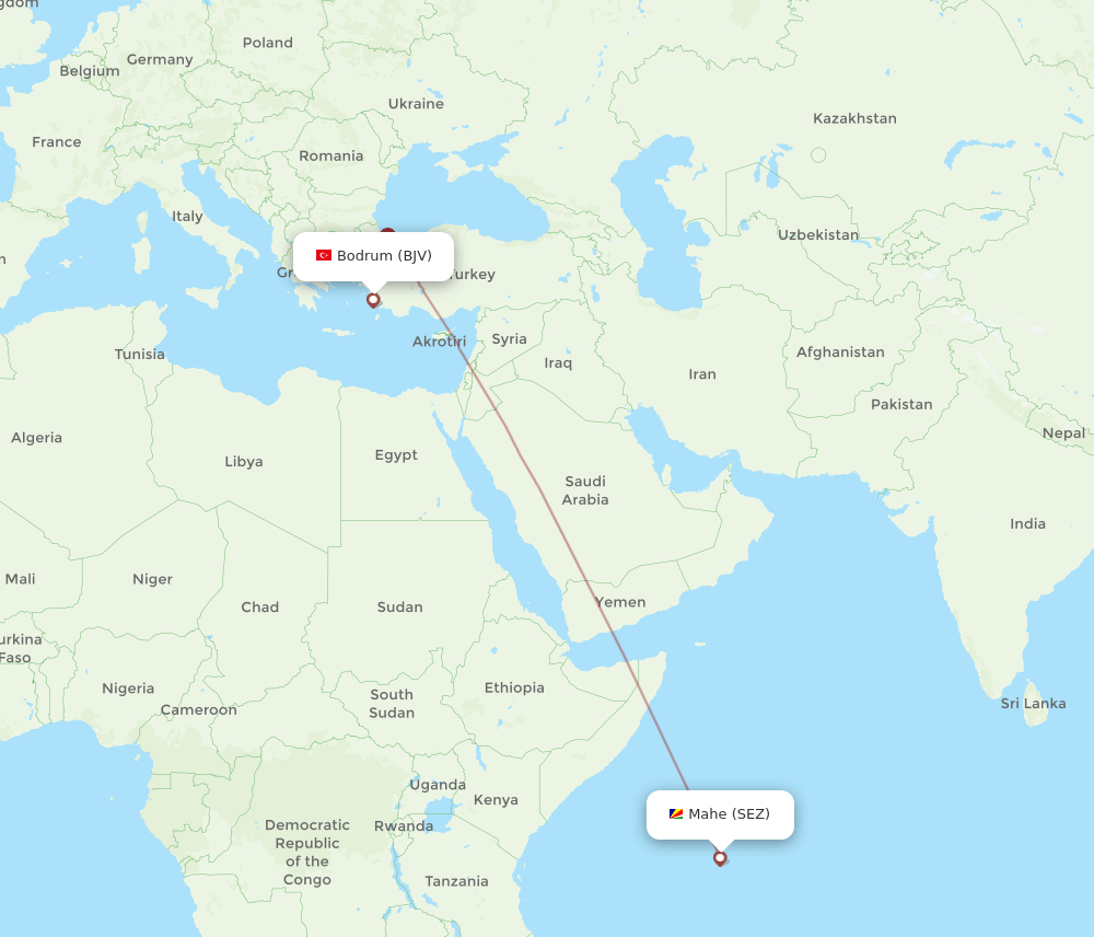 BJV-SEZ flight routes