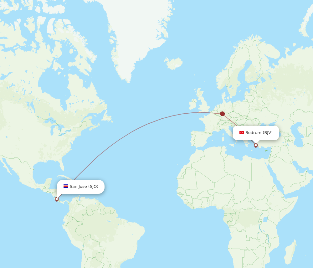 BJV-SJO flight routes