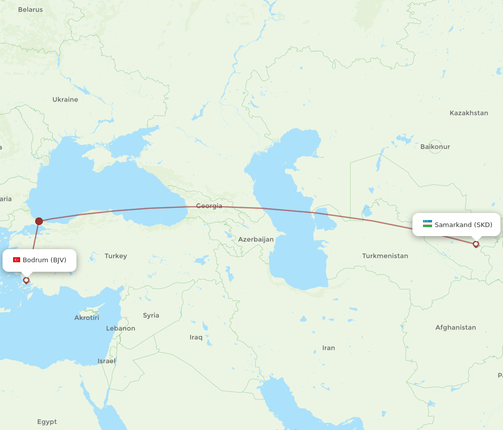 BJV-SKD flight routes