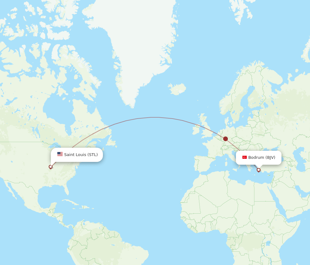 BJV-STL flight routes