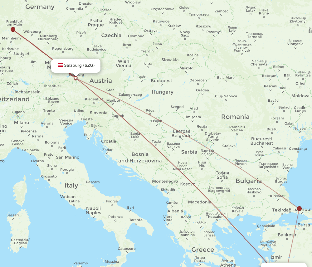BJV-SZG flight routes