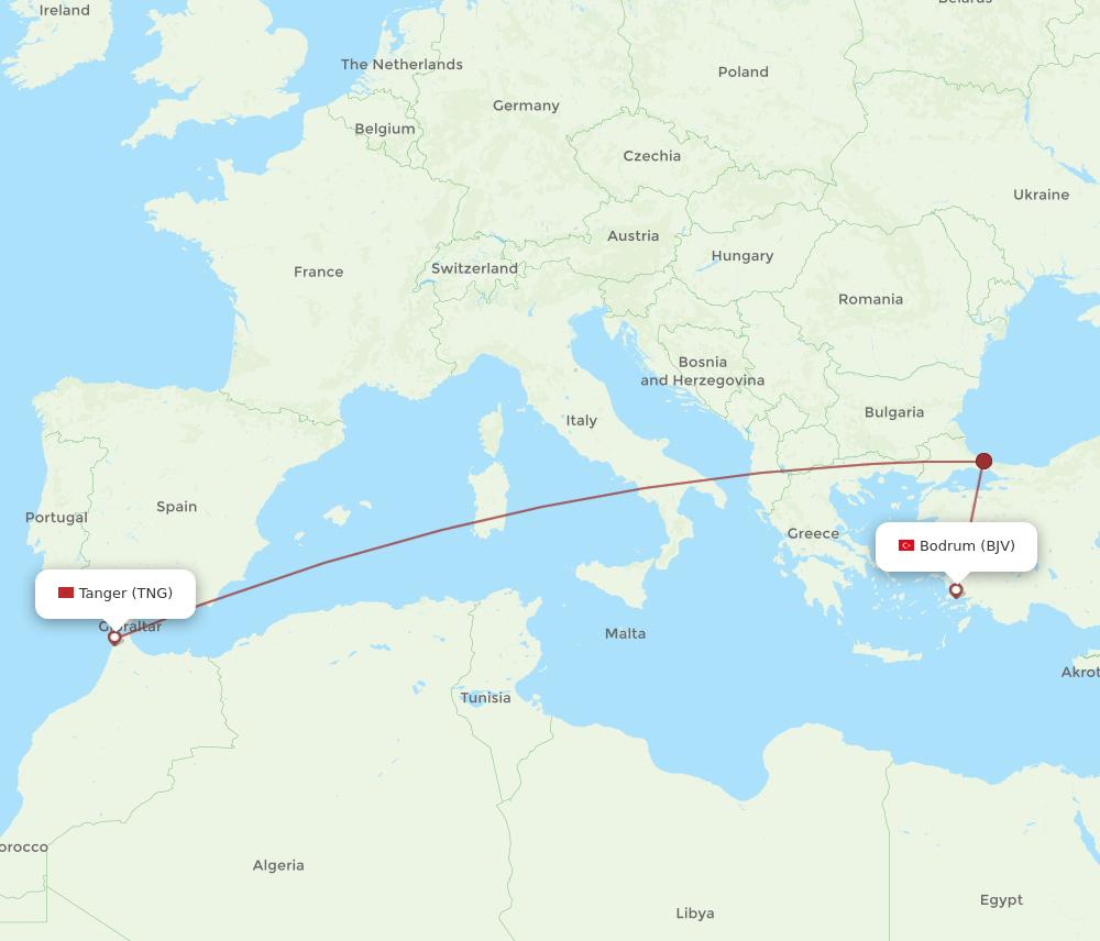 BJV-TNG flight routes