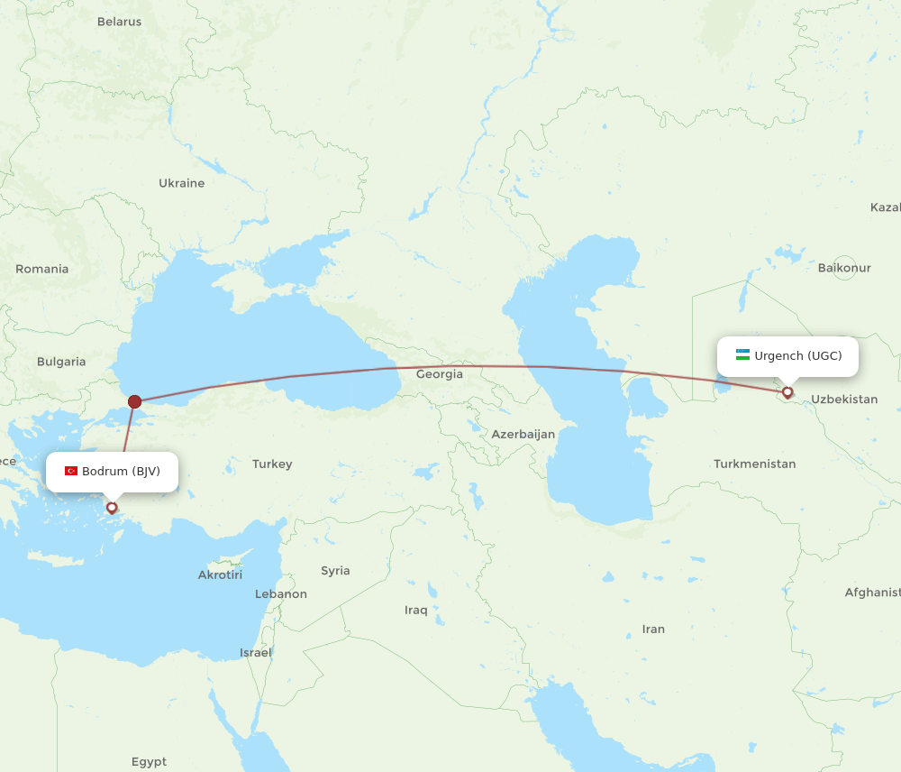 BJV-UGC flight routes
