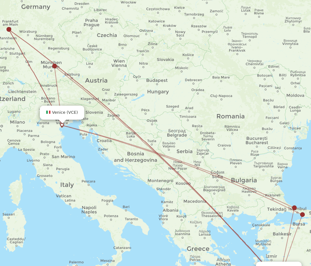 BJV-VCE flight routes
