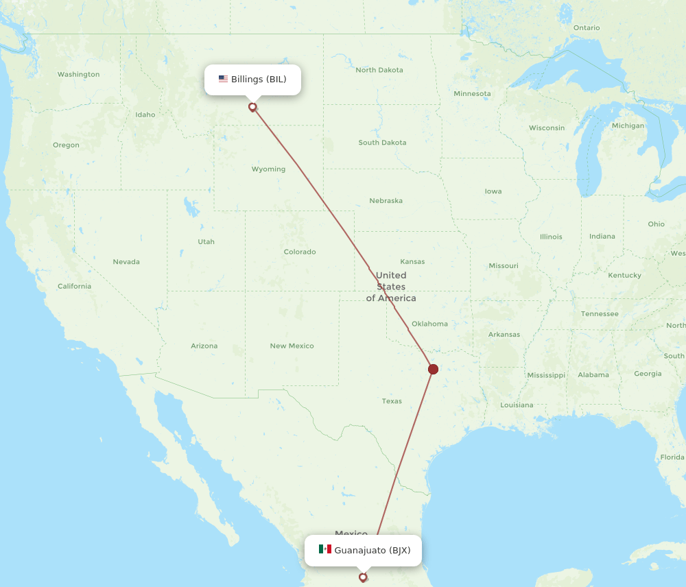 BJX-BIL flight routes