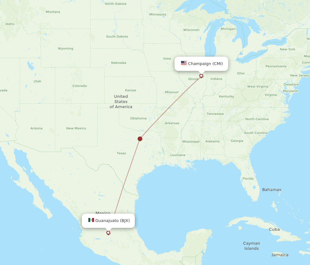 BJX-CMI flight routes