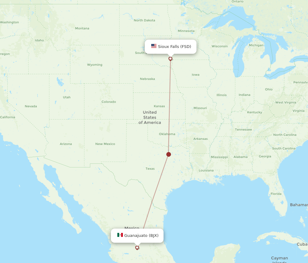 BJX-FSD flight routes