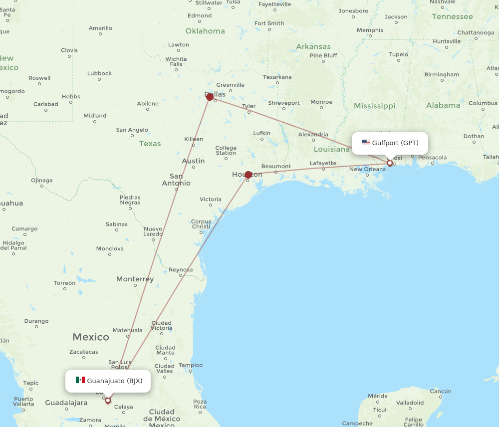 BJX-GPT flight routes