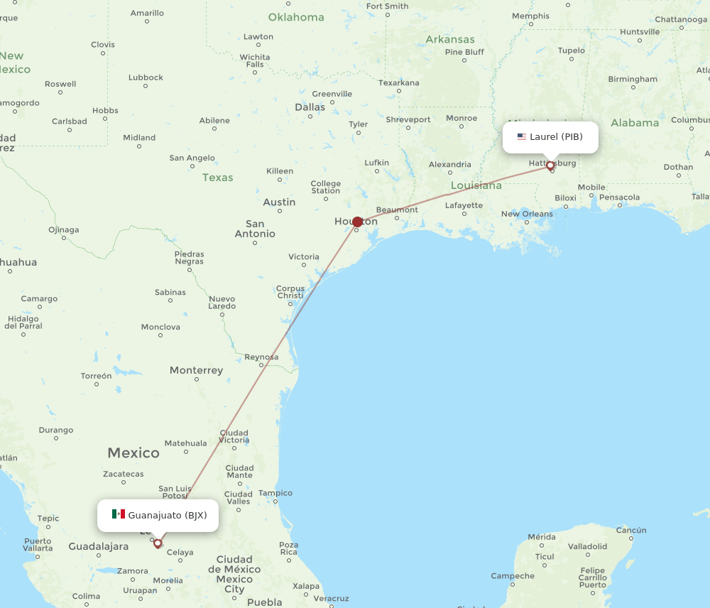 BJX-PIB flight routes