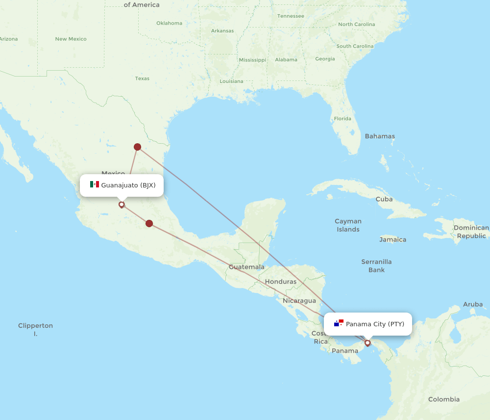 BJX-PTY flight routes