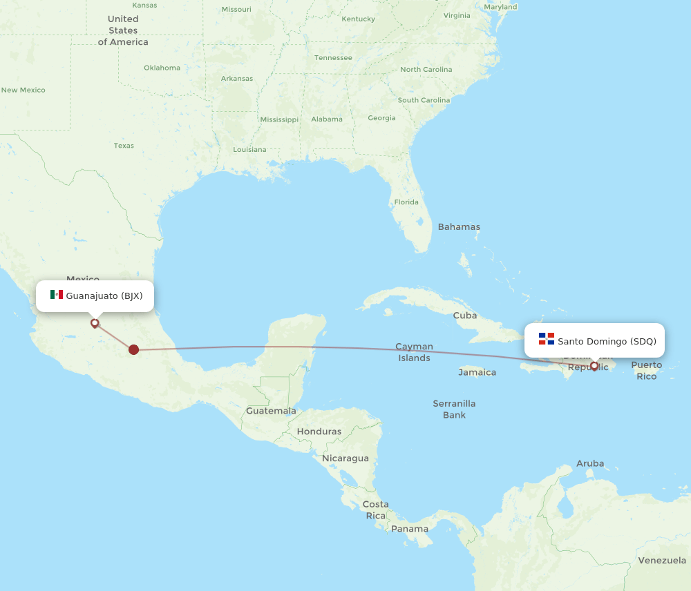 BJX-SDQ flight routes