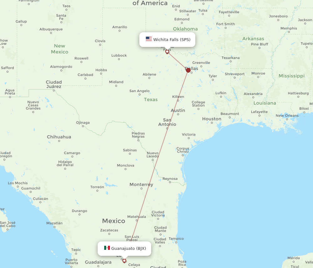 BJX-SPS flight routes
