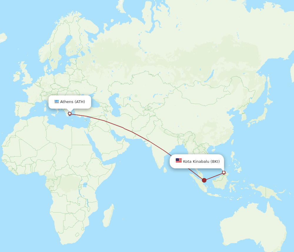 BKI-ATH flight routes