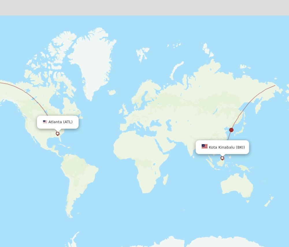 BKI-ATL flight routes