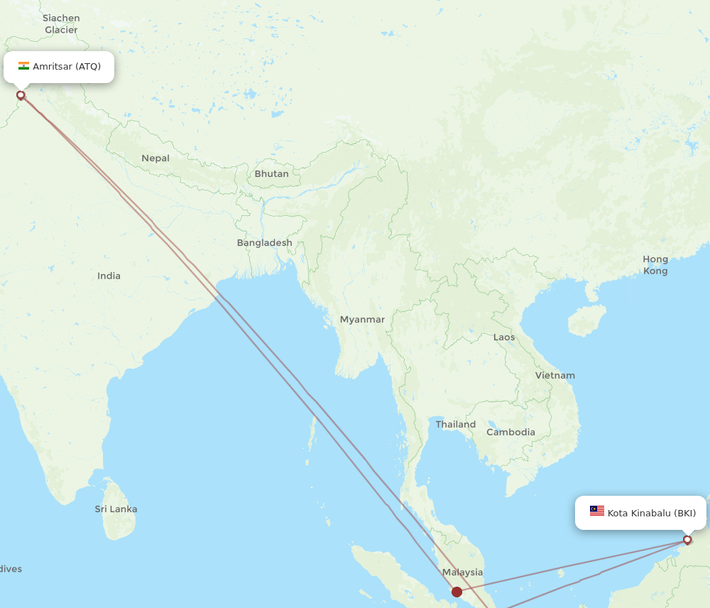 BKI-ATQ flight routes