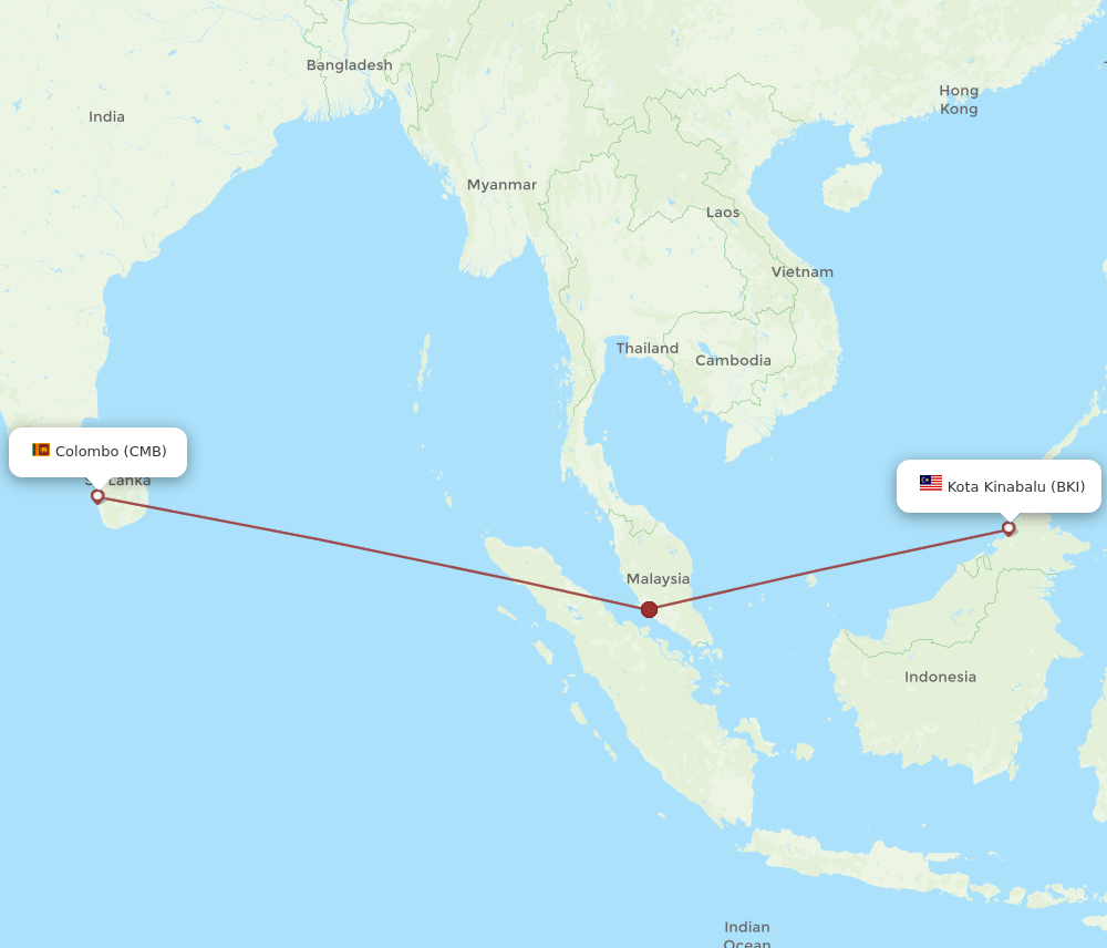 BKI-CMB flight routes