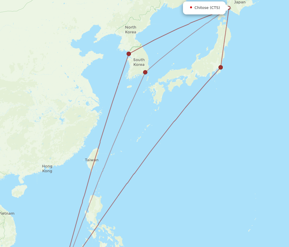 BKI to CTS flights and routes map