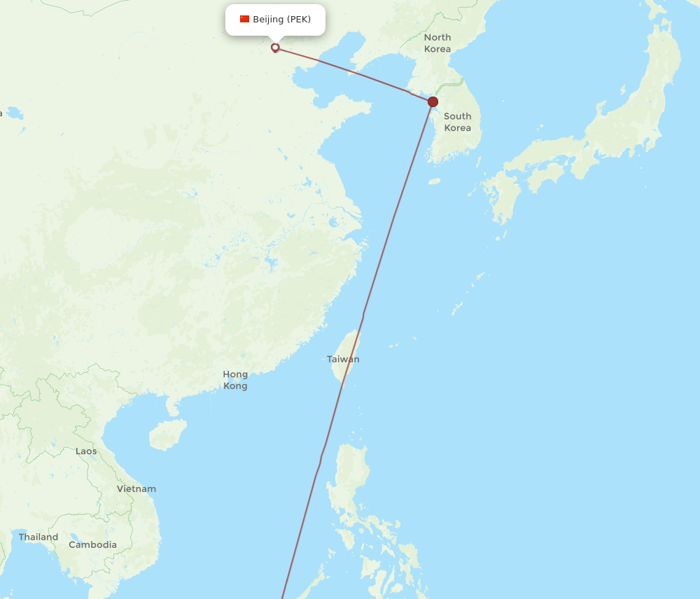 BKI-PEK flight routes