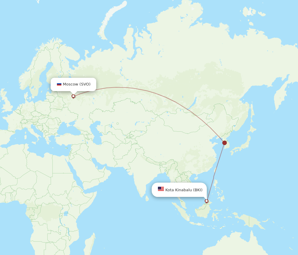 BKI-SVO flight routes