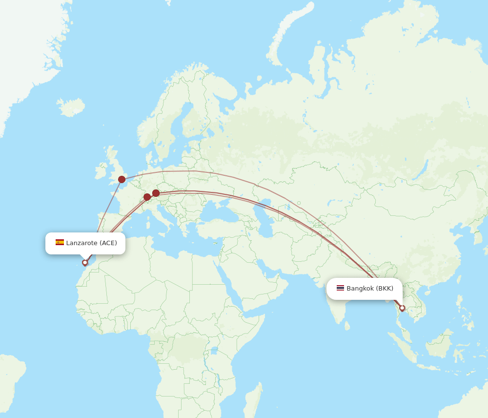 BKK-ACE flight routes