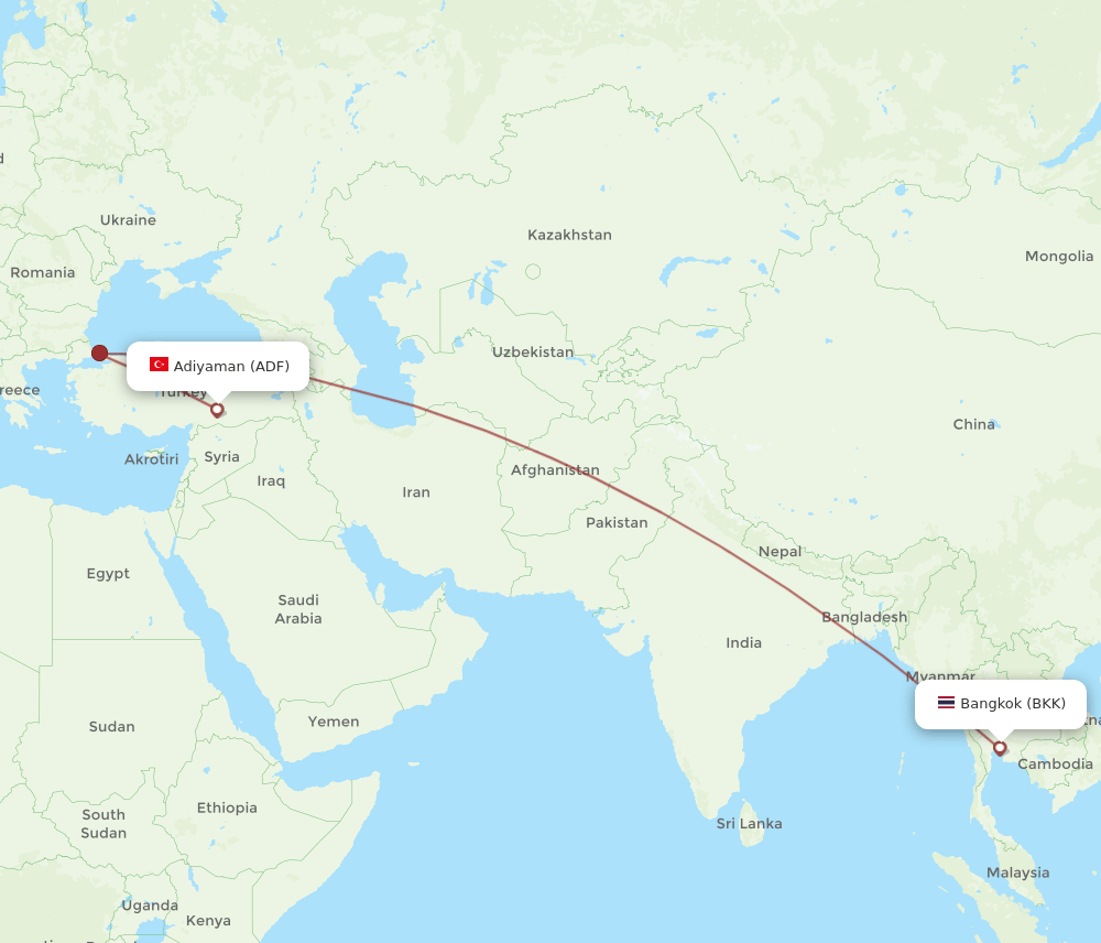 BKK-ADF flight routes