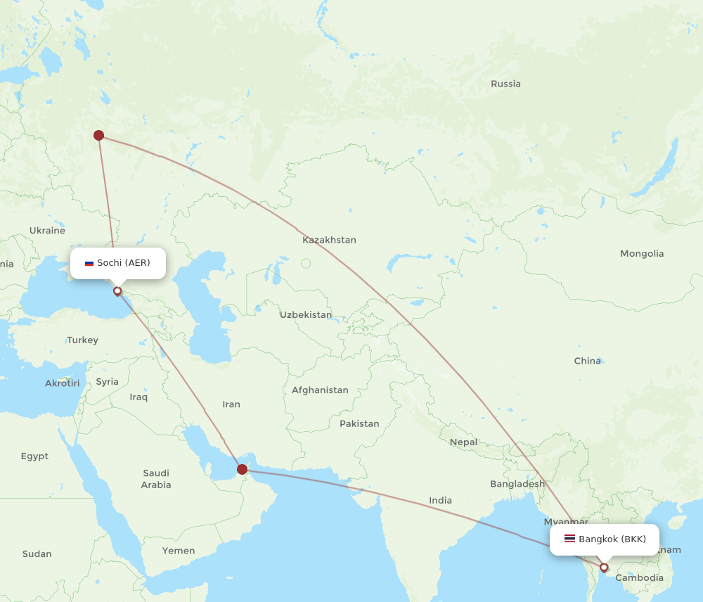 BKK-AER flight routes