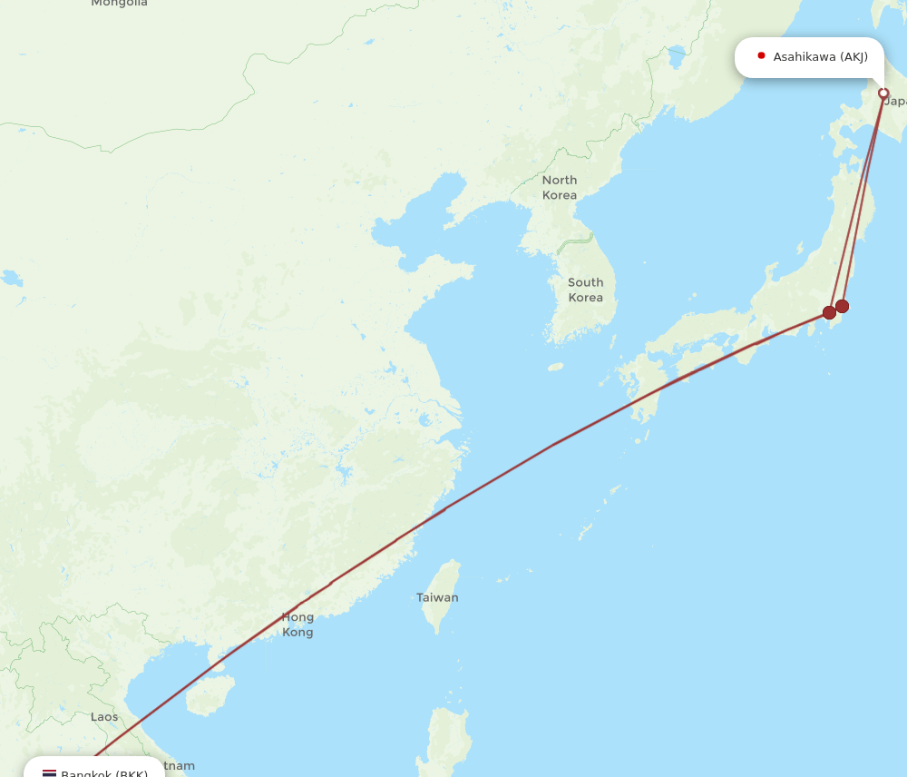 BKK-AKJ flight routes