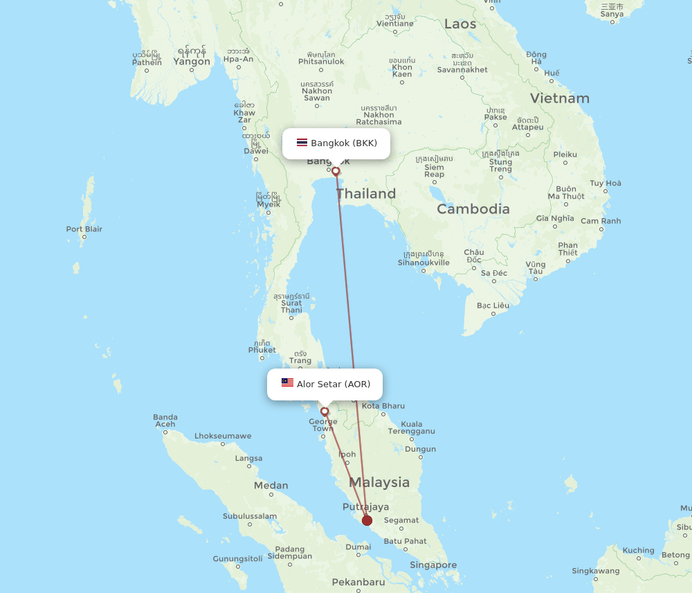 BKK-AOR flight routes