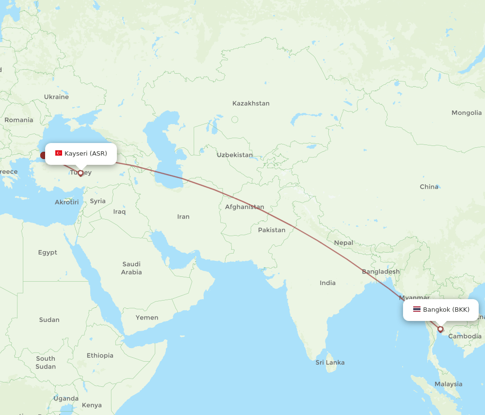 BKK-ASR flight routes