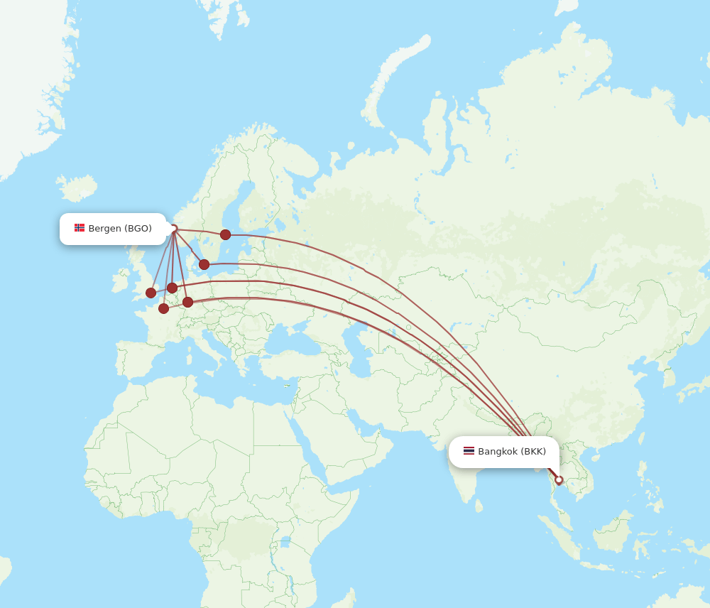 BKK-BGO flight routes