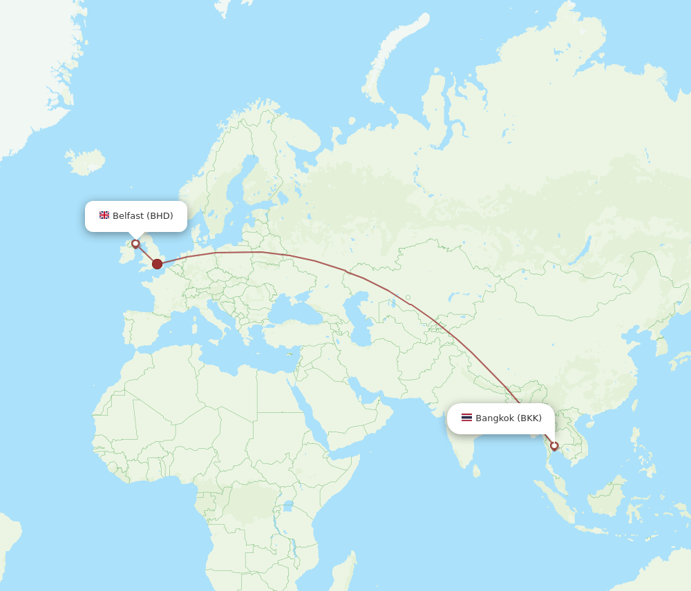 BKK-BHD flight routes