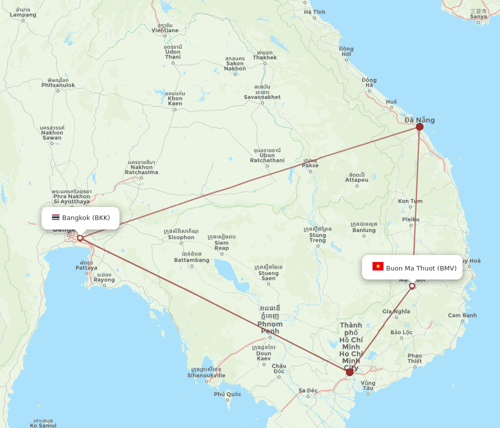 BKK-BMV flight routes