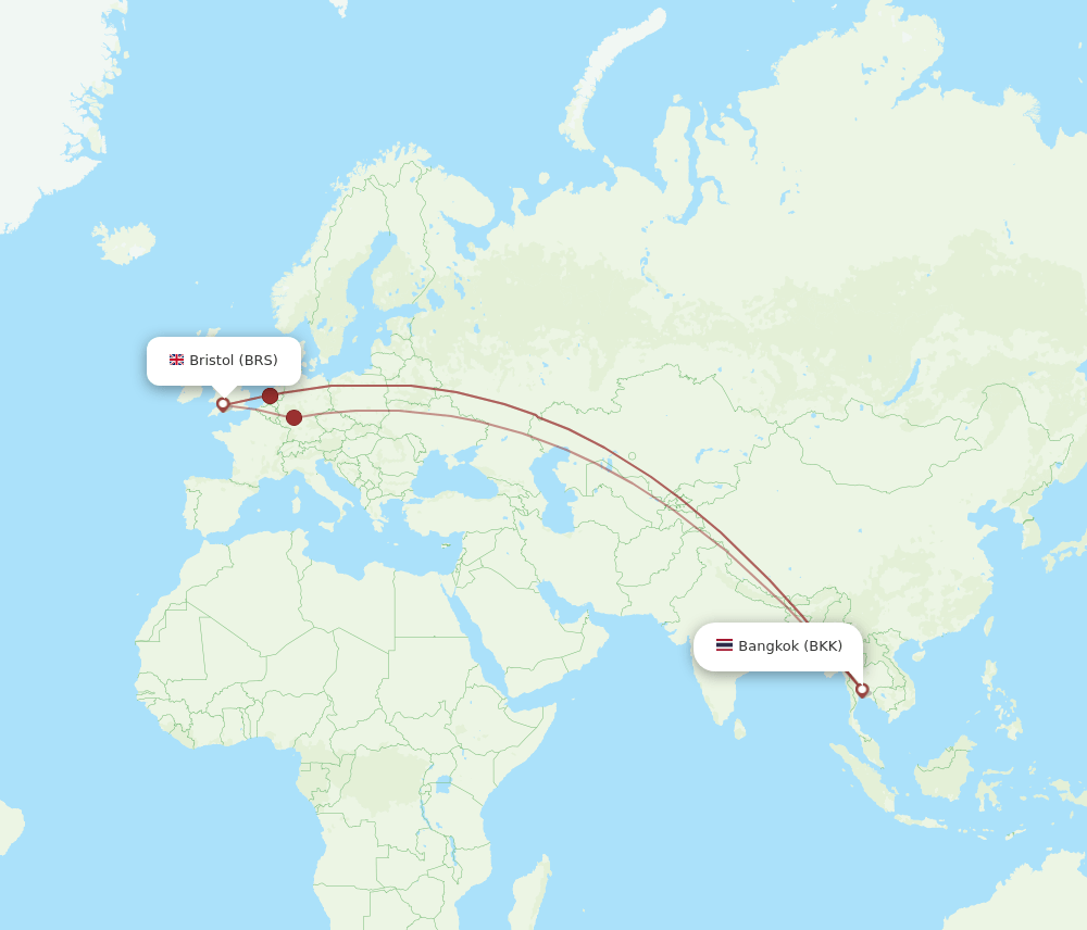 BKK-BRS flight routes