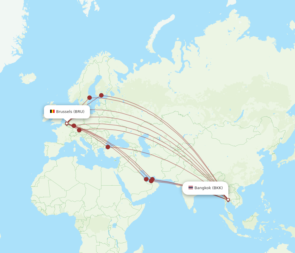 BKK-BRU flight routes
