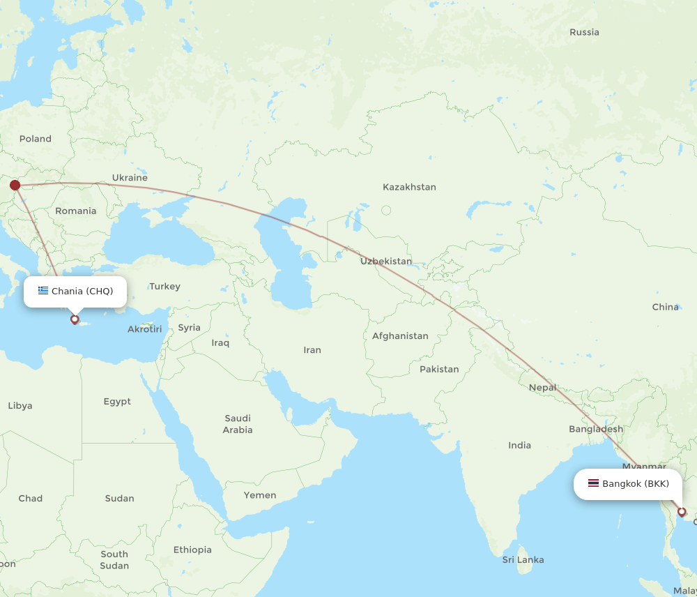 BKK-CHQ flight routes
