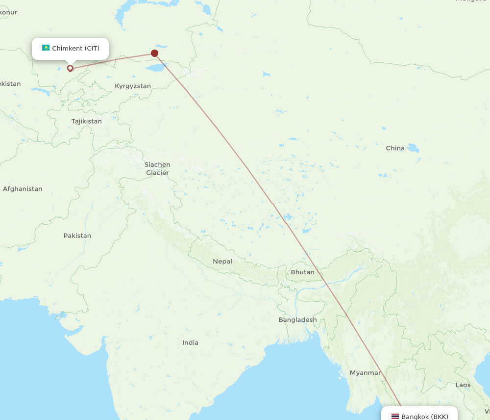 BKK-CIT flight routes