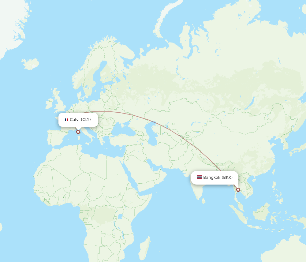 BKK-CLY flight routes