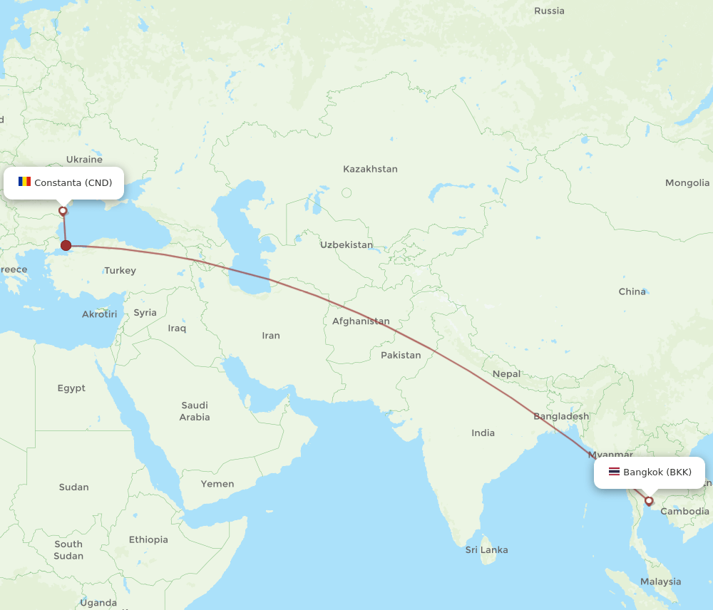 BKK-CND flight routes