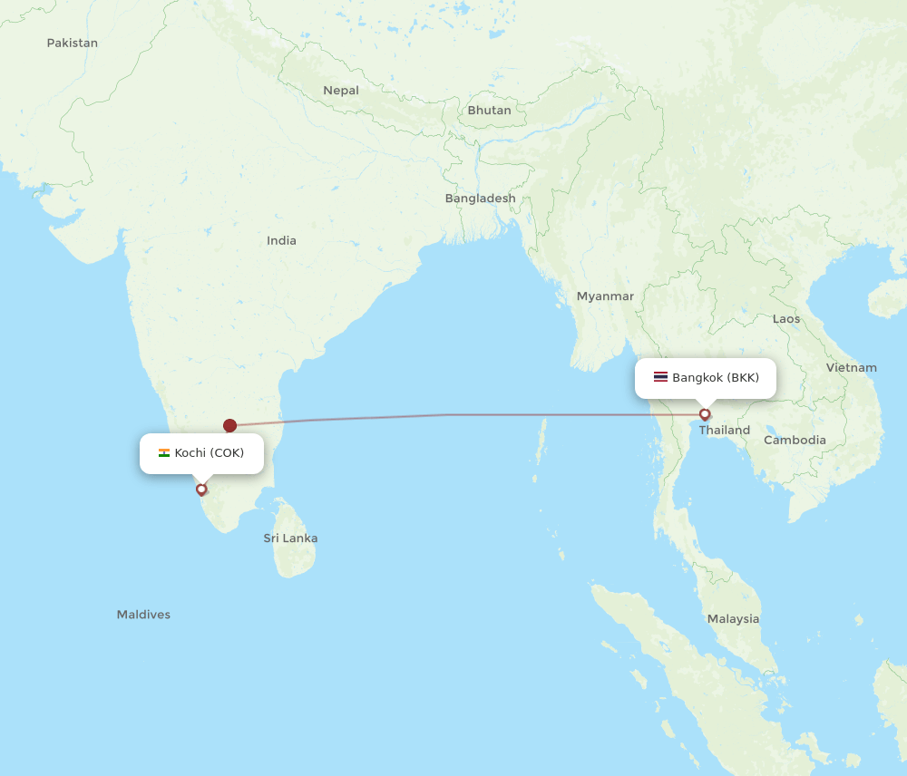 BKK-COK flight routes