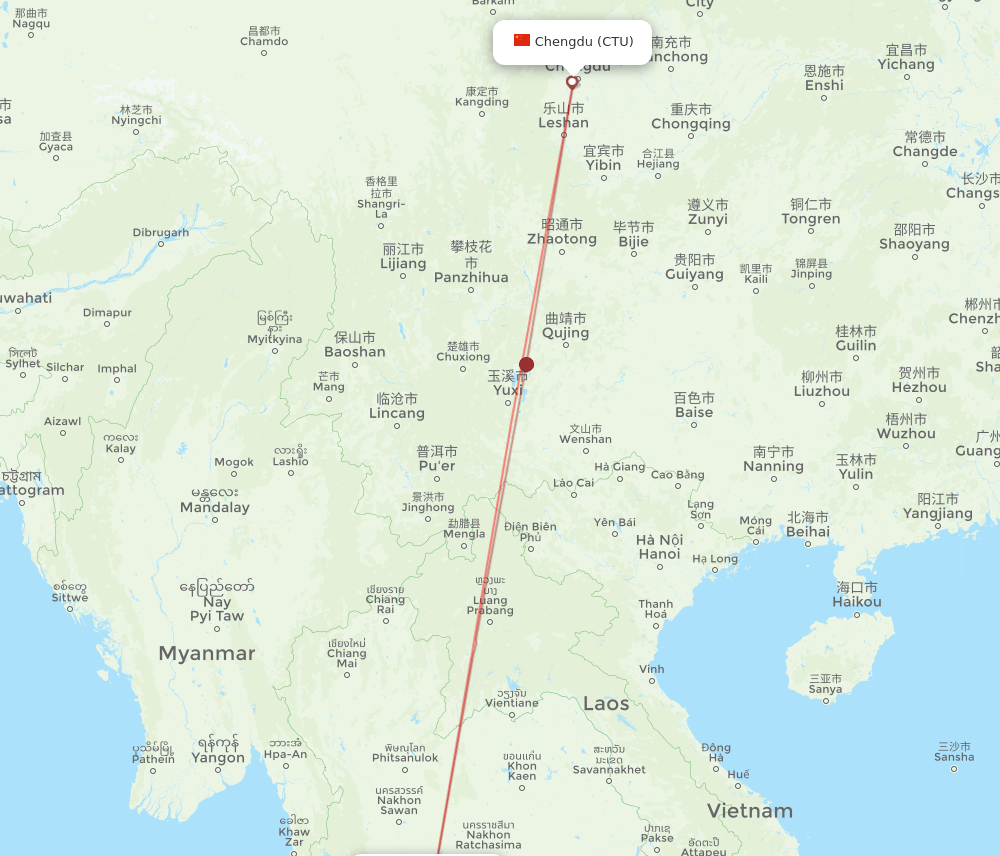 BKK-CTU flight routes