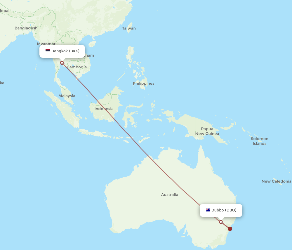 BKK-DBO flight routes