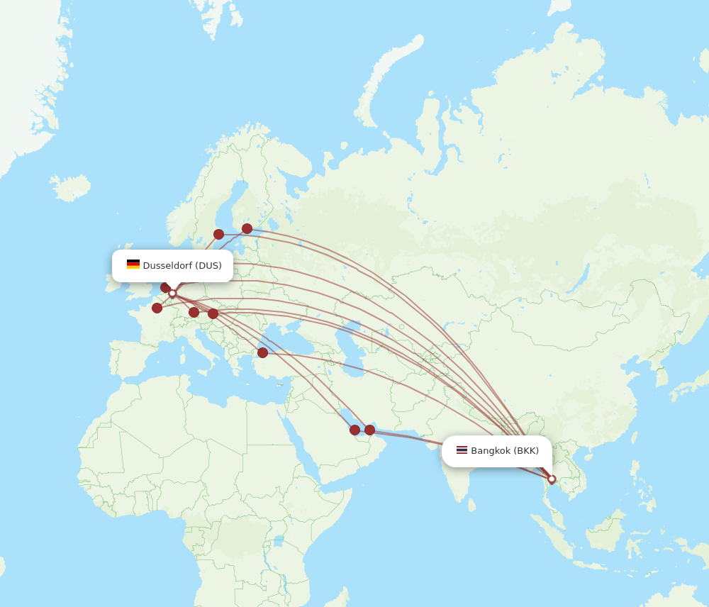 BKK-DUS flight routes