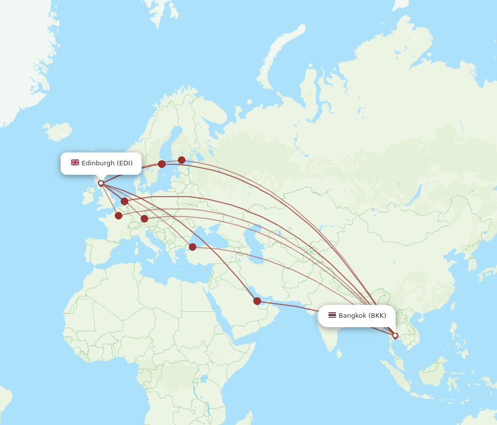 BKK-EDI flight routes