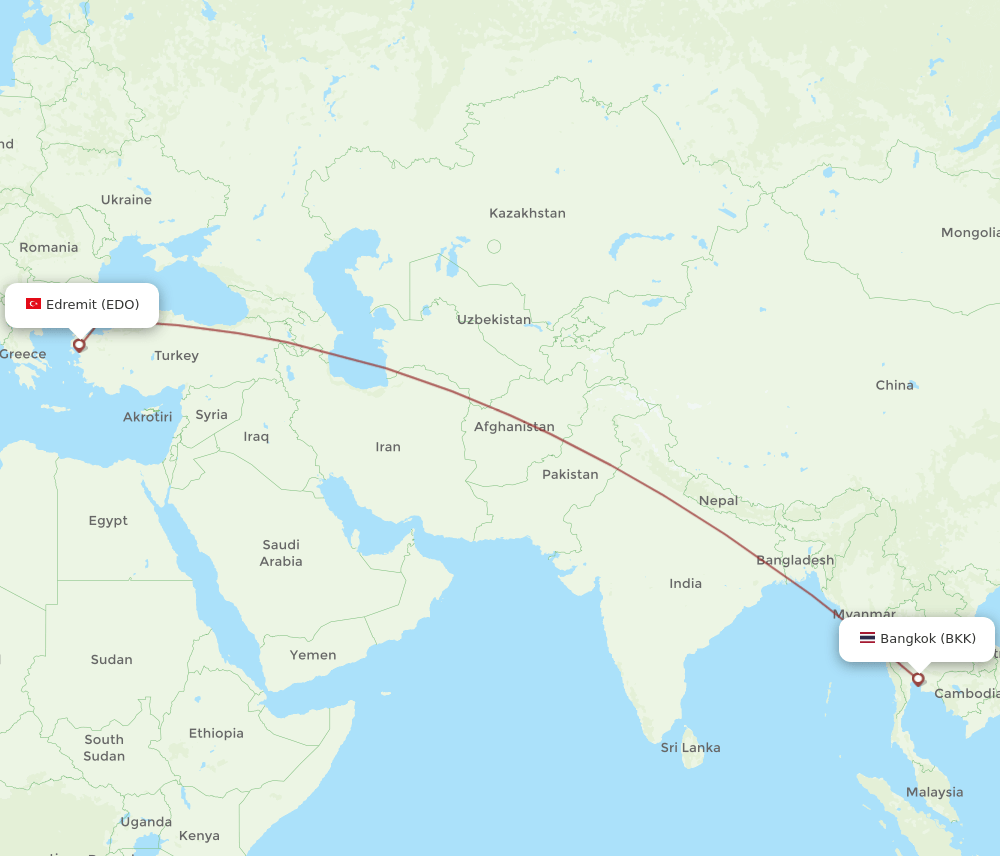 BKK-EDO flight routes