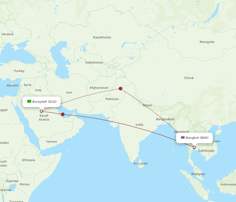 BKK-ELQ flight routes