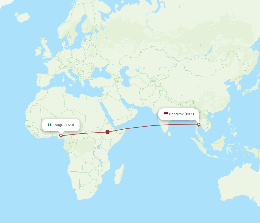 BKK-ENU flight routes