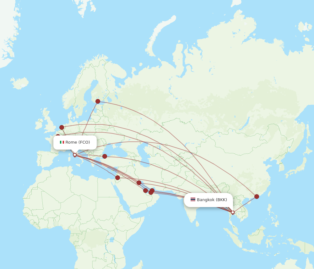 BKK-FCO flight routes