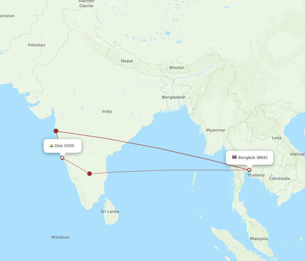 BKK-GOI flight routes
